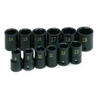SK Hand Tool 4062 - 3/8" Dr 12pc 6PT Metric Impact Socket Set